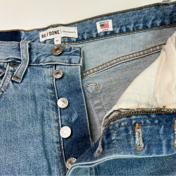 Re/Done Originals High Rise Light Wash Button Fly Skinny Jeans Size 27 - Picture 11 of 13
